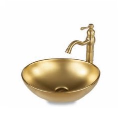 כיור מונח אובלי קטן גוון זהב מט MG19450