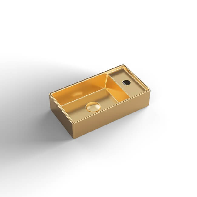 כיור מונח מלבני עם חור זהב מט 41 על 22