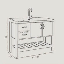ארון אמבטיה עומד דיאנה 80 100 מידות