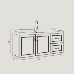 ארון אמבטיה ורונה 120 סמ מידות