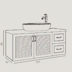 ארון אמבטיה ורונה עץ 120 בוצר מידות