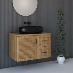 ארון אמבטיה עץ מלא תלוי 80 100 אטראני 