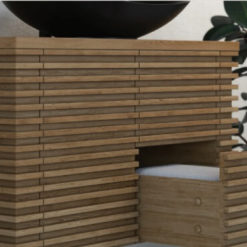 ארון אמבטיה פאלמס עץ מלא 80 100 תלוי מגירות ודלת