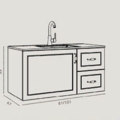 Alternative view of ארון אמבטיה תלוי 80 100 דגם אטראני