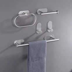 אביזרים לאמבטיה ללא קידוח ניקל מוברש