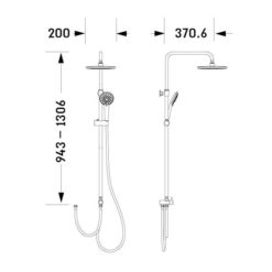 מוט פינוק לאמבטיה מוברש שרטוט