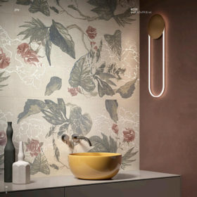 ריצוף מצויר לאמבטיה ורד