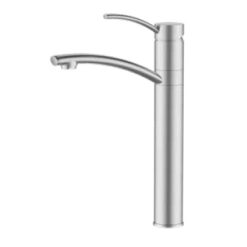 ברז לכיור מונח פיה קשתית גבוהה כרום מוברש