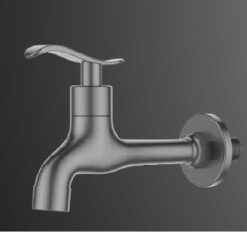 ברז מים קרים מהקיר אפור גרפיט