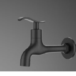 ברז מים קרים מהקיר שחור מט