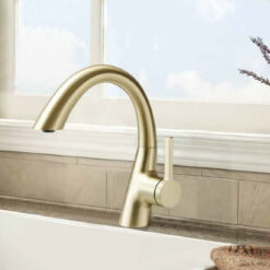 ברז פרח לכיור אמבטיה ברבור זהב מט