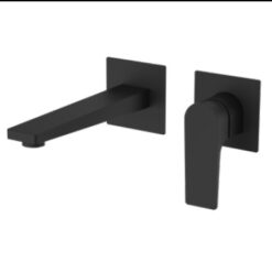 ברז קיר לכיור אמבטיה בעיצוב מלבני שחור מט