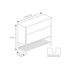 מידות ארון אמבטיה דקל פורניר עומד