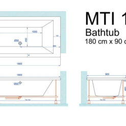 מידות אמבטיה 180 על 90 MTI-19 (1)