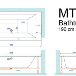 מידות אמבטיה 190 על 90 MTI-70 (1)