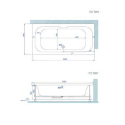 מידות אמבטיה 2 מטר על 1 מטר MTI-48 (1)