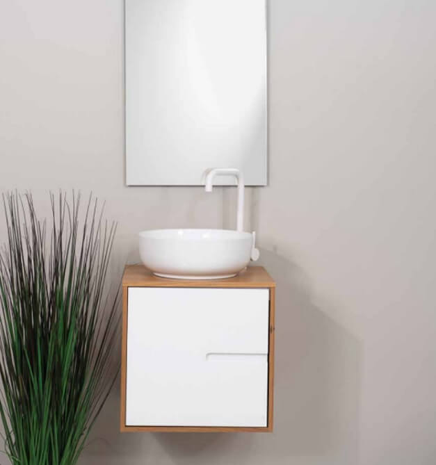 ארון אמבטיה תלוי 50 -50 פורניר