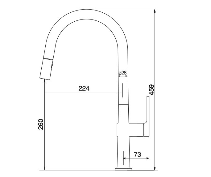 מידות ברז מטבח חמת סנס 306369 SENSE