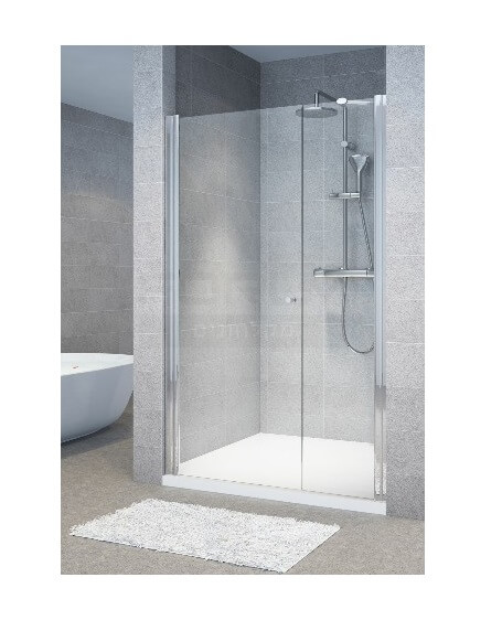 מקלחון חזית ניקל דופן קבוע ודלת מהאמצע