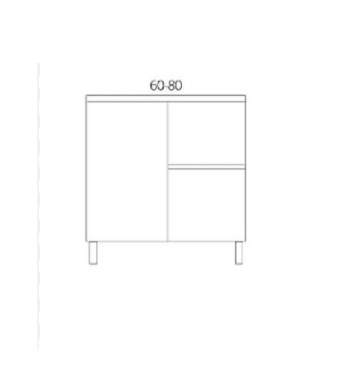 ארון אמבטיה אמבין HPL מרסי 80 עומד – תמונה 3