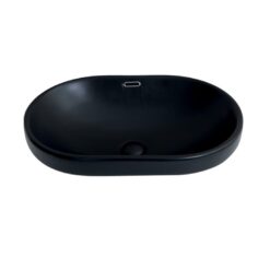 כיור מונח חצי שקוע רוחב 60 אובלי שחור מט