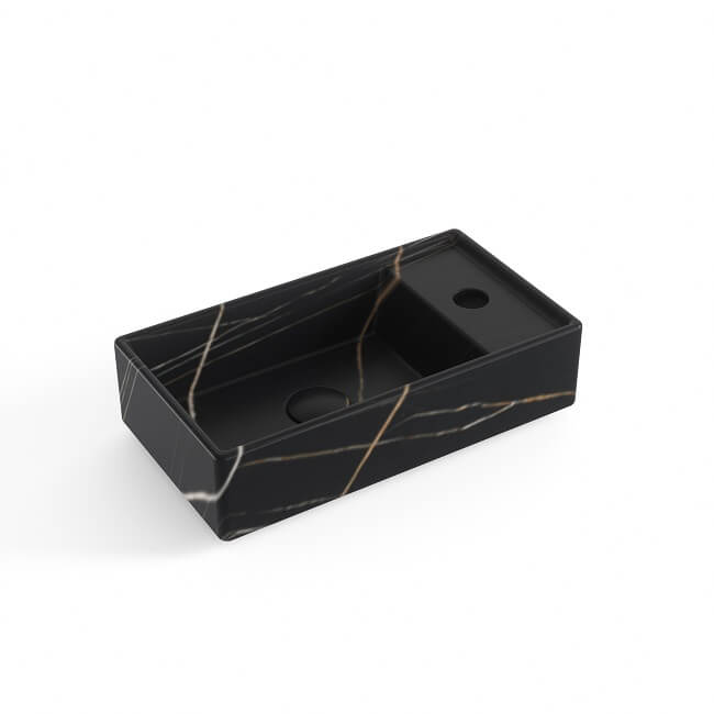 כיור מונח מלבני עם חור שחור מט קלקתא 41 על 22