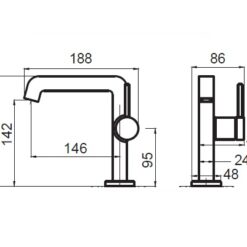 ברז פרח מעוצב שרטוט