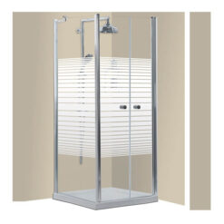 מקלחון פינתי 2 דלתות בתוספת קבוע פסים