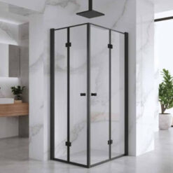 מקלחון פינתי הרמוניקה שחור לפי מידה 67 עד 90