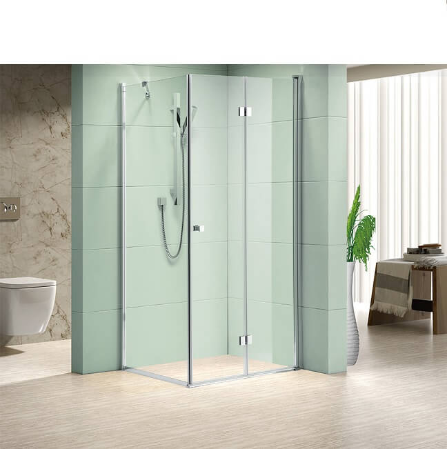 מקלחון פינתי קבוע ודלת מתקפלת הרמוניקה