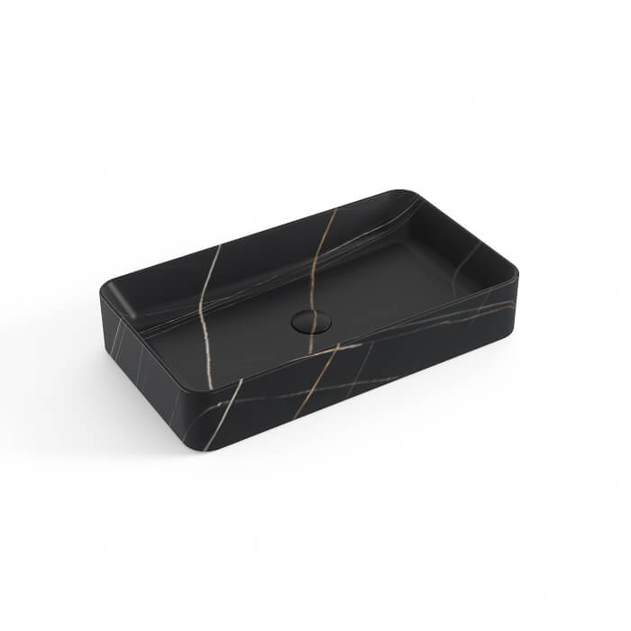 כיור מונח שחור מט קלקטה 60 על 34