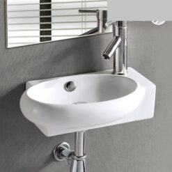 כיור תלוי 42.5 על 27 לבן מבריק