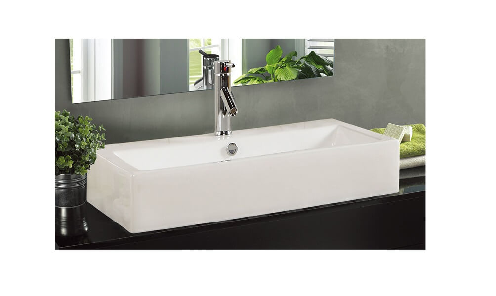 כיור תלוי 80 על 43 לבן מבריק