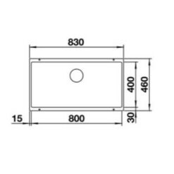 מידות כיור מטבח בלנקו סבליין 800-U גרניט
