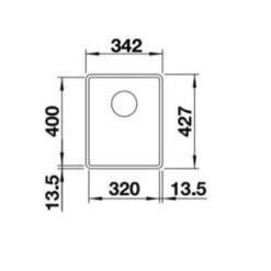 מידות כיור מטבח סבליין 320-F גרניט בלנקו
