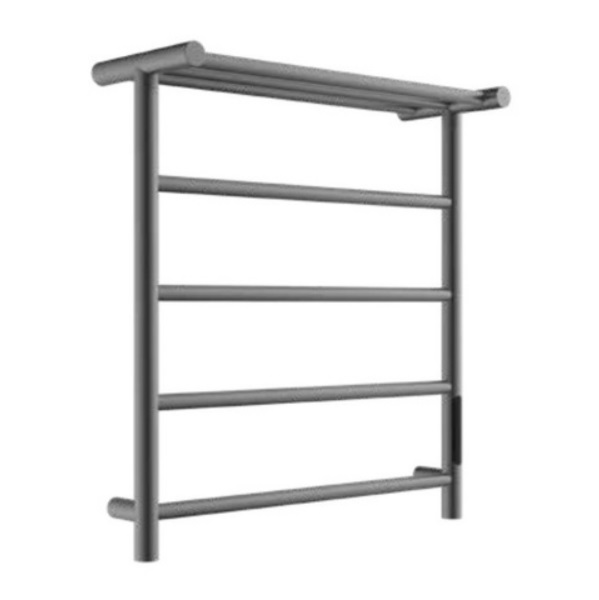 מחמם מגבות אפור גרפיט 4 שלבים עם מדף מגבות