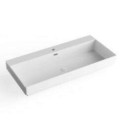 כיור תלוי 80 100 לבן עם או ללא חור