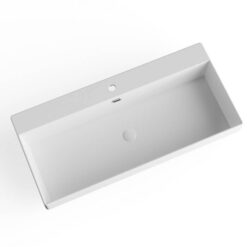 כיור תלוי 80 100 סמ לבן עם או ללא חור