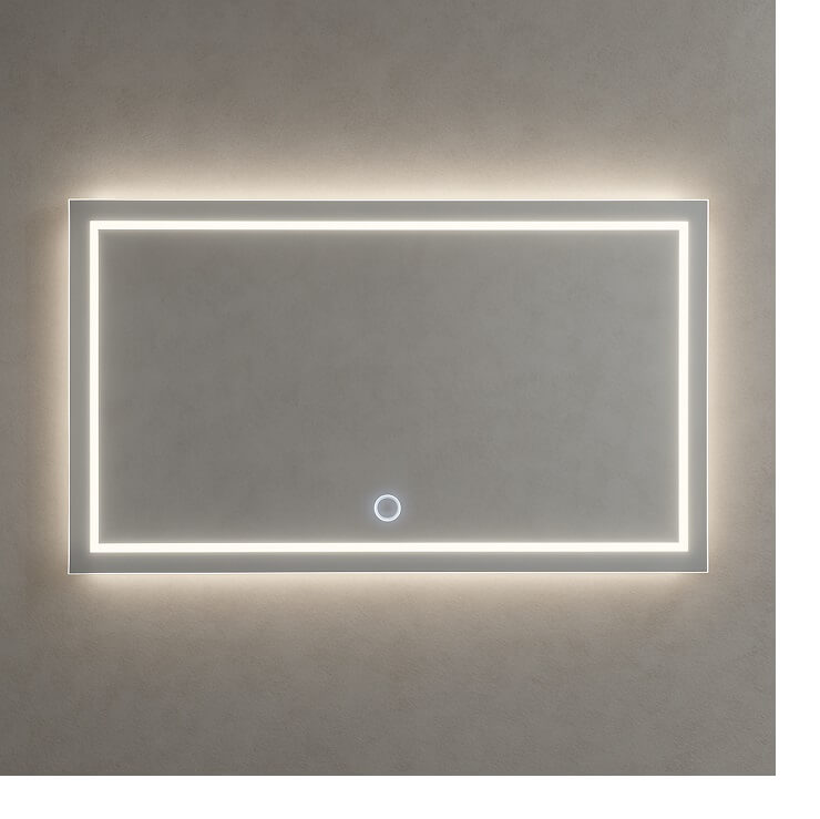 מראה מלבנית עם תאורה קדמית